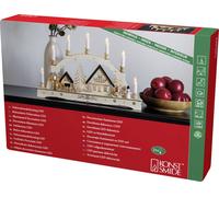 Konstsmide 3254-100 Silhouette à LED village, bonhomme de neige, enfants blanc chaud LED naturel alimentation au choix
