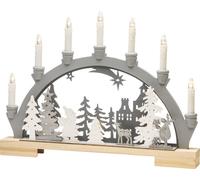 Konstsmide 3260-320 Arche en bougie forêt blanc chaud LED gris