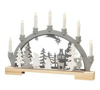 Konstsmide 3260-320 Arche en bougie forêt blanc chaud LED gris