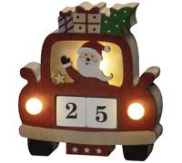 Konstsmide 3272-550 Silhouette à LED Père-Noël en voiture blanc chaud LED blanc chaud minuteur, avec interrupteur