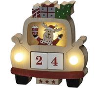 Konstsmide 3273-100 Silhouette à LED élan dans une voiture blanc chaud LED blanc chaud minuteur, avec interrupteur