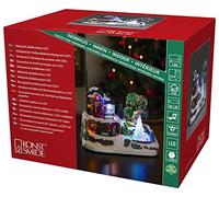Konstsmide 3446-000 Scène à LED Gare avec Sapin de Noël à Cristaux avec Animation et 8 Chants Classiques de Noël, Plastique/, 1.5 W, Multicolore