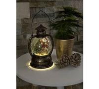 Konstsmide 3497-000 Lanterne à LED papa Noël blanc chaud laiton enneigé, rempli deau, minuteur, avec interrupteur Multicolore G
