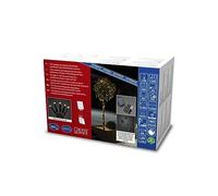 Konstsmide 3623-800SP Guirlande Lumineuse Solaire LED à télécommande 200 diodes ambrées extérieures, câble Noir, 2 Piles au Lithium / 1 CR2025 (Inclus), Plastique PVC