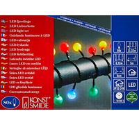 Konstsmide 3696-507 Guirlande d'Eclairage de Cerise Grande Extérieur 80 LEDs 24 V Multicolore Câble Noir