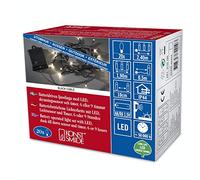 Konstsmide 3722-100 Guirlande 20 LED Blanc Chaud + Interrupteur + Détecteur Crépusculaire 1,5 V