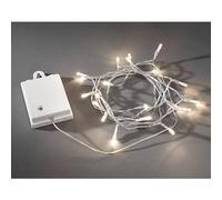Konstsmide 3722-103 Guirlande d'Eclairage sur Pile avec Interrupteur 20 LED Blanc Chaud/Câble Transparent