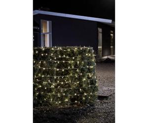 Konstsmide 3730-103 Guirlande d'Eclairage Extérieur sur Pile avec Interrupteur 240 LEDs Blanc Chaud Câble Transparent