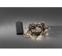 Konstsmide 3731-100 Guirlande d'Eclairage Extérieur sur Pile avec Interrupteur 480 LEDs Blanc Chaud Câble Noir