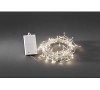 Konstsmide 3731-103 Guirlande d'Eclairage Extérieur sur Pile avec Interrupteur 240 LEDs Blanc Chaud Câble Transparent
