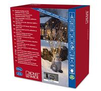 Konstsmide 3733-500 Guirlande d'Eclairage Extérieur sur Pile avec Interrupteur 240 LED Blanc Chaud/Câble Transparent