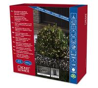 Konstsmide 3735-100 Cluster Guirlande d'Eclairage Extérieur sur Pile 240 Micro LEDs Blanc Chaud Câble Noir