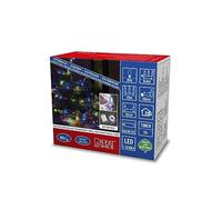 Konstsmide 3764-503 Guirlande lumineuse goutte à LED, avec minuterie 6 h et multifonction, 80 diodes colorées, fonctionnement à piles, pour extérieur (IP44), câble transparent, 4 piles AA 1,5 V (non