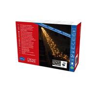 Konstsmide 3865-800 Chaîne Lumineuse de Cluster Micro LED pour Extérieur (IP44) avec 8 Fonctions, 1536 Diodes de Couleur Ambre, Transformateur Extérieur 36V, Câble Noir