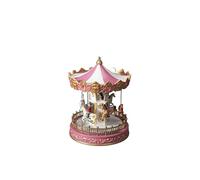 Konstsmide 4177-000 Scénario LED « Carrousel de chevaux », avec musique, fonction énergétique au choix, avec minuterie 6 h, 14 diodes colorées, fonctionnement à piles et USB, intérieur, 0,7 W, câble