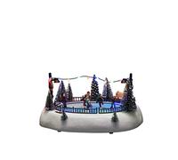 Konstsmide 4254-000 Scène LED « Patinoire », avec Musique, Fonction énergétique au Choix, 12 diodes colorées, Fonctionnement sur Piles et USB, intérieur, câble Noir, 3 Piles AA 1,5 V (Non incluses)
