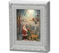 Konstsmide Lanterne à eau LED, blanc antique, cadre photo, « Père Noël avec des animaux », avec interrupteur marche/arrêt, minuterie 5h, 1 diode blanc chaud, à piles et USB, intérieur, 4275-200