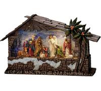 Konstsmide 4286-000 Lanterne à LED crèche blanc chaud LED marron rempli deau, minuteur