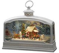 Konstsmide 4290-200 Lanterne à LED Père-Noël avec animaux blanc chaud LED blanc rempli d'eau, minuteur