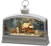 Konstsmide 4290-200 Lanterne à LED Père-Noël avec animaux blanc chaud LED blanc rempli deau, minuteur