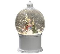 Konstsmide 4302-200 Lanterne à LED bonhomme de neige avec arbre blanc chaud LED blanc rempli d'eau, minuteur