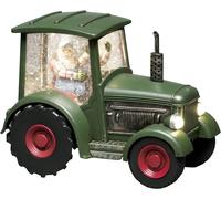 Konstsmide 4385-900 Décor à LED tracteur blanc chaud, multicolore LED vert enneigé, rempli d'eau, minuteur, avec interrupteur