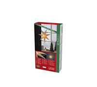 Konstsmide, 5906-230 Étoile en papier blanc avec bandes argentées, 7 branches, câble de raccordement avec interrupteur marche/arrêt, sans ampoule, support de lampe E14, 230 V, intérieur câble blanc