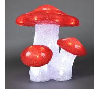 Konstsmide 6155-203 3 Champignons Acrylique 48 LED + Câble Blanc 24 V