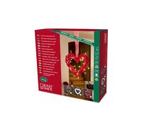 Konstsmide 6217-550 Figurine en bois cœur blanc chaud LED rouge