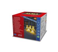 Konstsmide 6233-203 Lot de 5 renards assis en acrylique LED, 40 diodes blanc froid, transformateur extérieur 24 V (IP44), 0,8 W, câble blanc