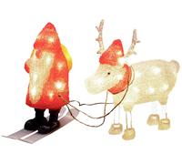 Konstsmide 6239-103 Acryl-Figur CEE: G (A - G) papa Noël, renne blanc chaud LED rouge, blanc