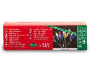 Konstsmide 6300-500 Mini Guirlande 10 LED Multicolores Retro Design + Câble Vert 230 V