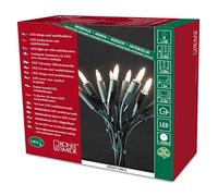Konstsmide 6310-120 Mini Guirlande d'Eclairage Extérieure 140 LED 24 V Blanc Chaud/Câble Vert