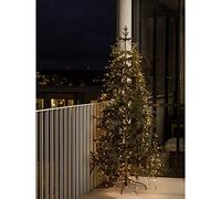 Konstsmide, 6327-800 Manteau d'arbre LED avec anneau 11, avec globes, 8 brins de 30 diodes, pré-monté, 240 diodes ambrées, transformateur extérieur, câble noir doré, 240 LED