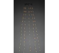 Konstsmide, 6377-890 - Manteau d'arbre à LED avec anneau Ø 11 - Gouttes LED - 5 brins de 36 diodes - Prémonté - 180 diodes ambrées - Transformateur intérieur 14 V - Câble argenté - 180 LED