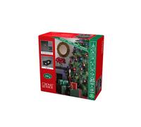 Konstsmide 6480-520 Manteau LED avec anneau Ø 8, 5 brins de 30 diodes multicouleurs, givrées, prémontées, minuteur 8 h, vert, transformateur intérieur 14 V, câble vert foncé