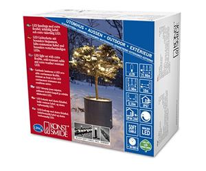 Konstsmide 6622-117 Guirlande d'Eclairage Extérieure avec Variateur 120 Micro LED Soudées Étanches 24 V Blanc Chaud/Câble Noir Doux