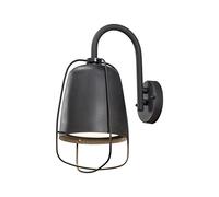 Konstsmide 7526-750 Applique murale d'extérieur avec col de cygne Pérouse 1 ampoule E27 60 W max (non incluse) Lampe murale en verre opale/aluminium/IP44/lumière extérieure noire