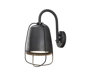 Konstsmide 7526-750 Applique murale d'extérieur avec col de cygne Pérouse 1 ampoule E27 60 W max (non incluse) Lampe murale en verre opale/aluminium/IP44/lumière extérieure noire