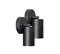 Konstsmide 7598-750 Modena Lot de 2 spots muraux en aluminium Noir GU10 Hauteur 10,5 cm IP44