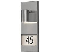 Konstsmide 7655-000 Numéro de maison éclairé avec protection IP44, comprenant 1 ampoule 35 W, en acier galvanisé 16 x 11 x 41 cm