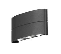 Konstsmide Applique murale d'extérieur Chieri Modern Up Down/LED haute puissance 6 x 1 W Verre transparent/aluminium/IP54/lumière extérieure Anthracite