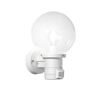 Konstsmide Applique murale d'extérieur LED moderne avec détecteur de mouvement et grande boule en verre, blanc