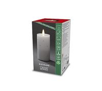 Konstsmide 1838-100 Bougie LED en Cire véritable Blanche, avec Flamme 3D et Cristaux, avec minuterie 4h et 8h, 1 diode Blanc Chaud vacillante, alimentée par Piles, intérieure, 2 x C 1,5 V (Exclu