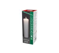 Konstsmide Bougies à piles fines - Lumière vivante 3D - Bougie à flamme vacillante en cire véritable - Fonction minuterie de 4 ou 8 heures - 17,8 x 5 cm - Blanc chaud