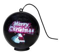 Konstsmide Boule hologramme 3D « Merry Christmas » avec minuteur 2H - 64 diodes - Intérieur (USB)