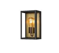 Konstsmide Carpi Box 7348-800 Applique murale d'extérieur en laiton avec 1 ampoule E27 Max 60 W en verre transparent et acier IP44 18 x 13,5 x 30 cm
