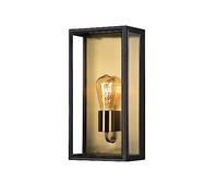 Konstsmide Carpi Box 7349-758 Applique murale d'extérieur en verre transparent et acier IP44 Noir 20,5 x 12,5 x 40 cm