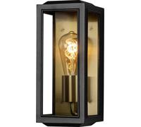 Konstsmide Carpi schwarz/messing 7348-758 Applique extérieure E27 noir, laiton