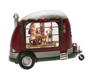 Konstsmide Christmas Decorations LED Snow Globe Lantern Santa Claus and Elfs Caravan/Indoor, 5 Hour Timer/Battery Operated: 3xAA 1.5V (ex hristmas Lantern 1 Warm White Diodes, One Size, 4386-550
